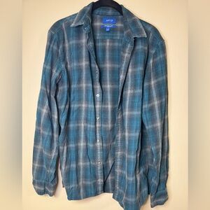 Blue and Gray Flannel Checkered Shirt